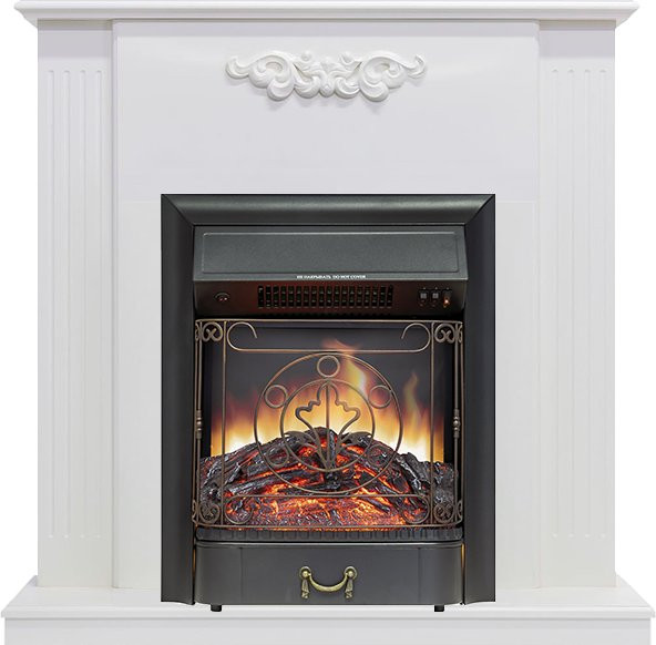 Каминокомплект Capri - Белое дерево делюкс с очагом Majestic FX Black в Челябинске