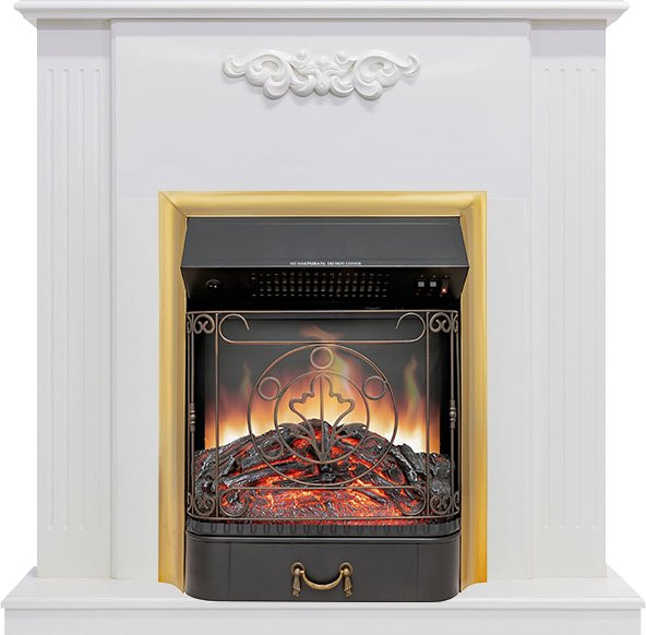 Каминокомплект Capri - Белое дерево делюкс с очагом Majestic FX Brass в Челябинске