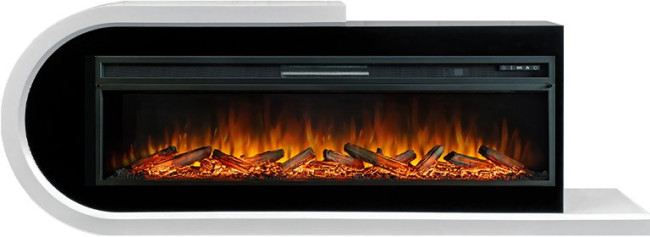 Каминокомплект Basel 60 L - Белый с черным с очагом Vision 60 LOG LED в Челябинске