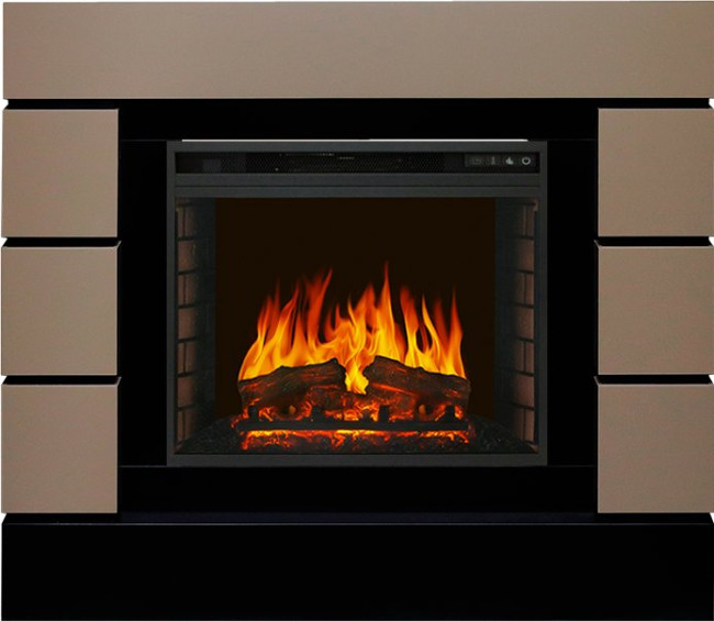 Каминокомплект Lindos - Beige Grey с очагом Vision 23 EF LED FX в Челябинске