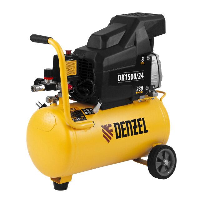 Компрессор воздушный DK1500/24, Х-PRO 1.5 кВт, 230 л/мин, 24 л Denzel в Челябинске