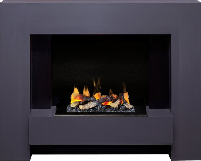 Каминокомплект Tokyo - Graphite Grey с очагом Cassette 400 LNH-INT (с дровами) в Челябинске