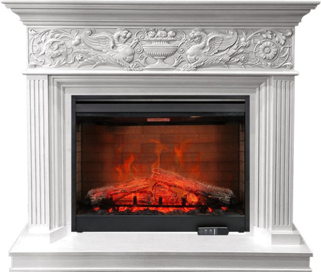 Каминокомплект Palace - Белый с серебром с очагом Symphony 30'' DF3020-EU в Челябинске