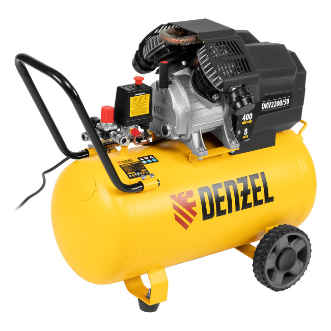 Компрессор воздушный DKV2200/50, Х-PRO 2.2 кВт, 400 л/мин, 50 л Denzel в Челябинске