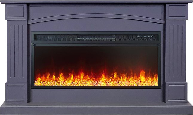 Каминокомплект Boston 42 SFT (Разборный) - Серый графит с очагом Vision 42 LED в Челябинске