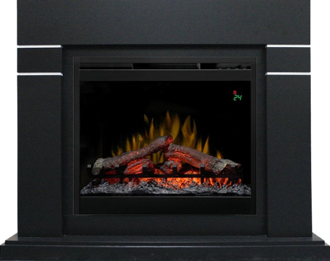 Каминокомплект Lindos - Черный (Высота 985мм) с очагом Symphony 26'' DF2624L-INT в Челябинске