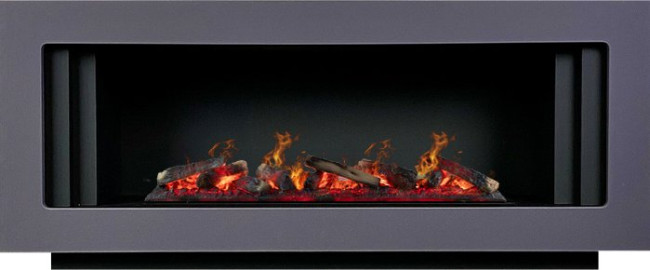 Каминокомплект Line SFT - Серый графит с черным с очагом Design L1000RF 3D PS/LOG в Челябинске