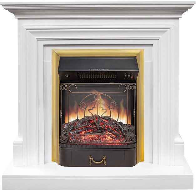 Каминокомплект Bradford - Белый с очагом Majestic FX M Brass в Челябинске