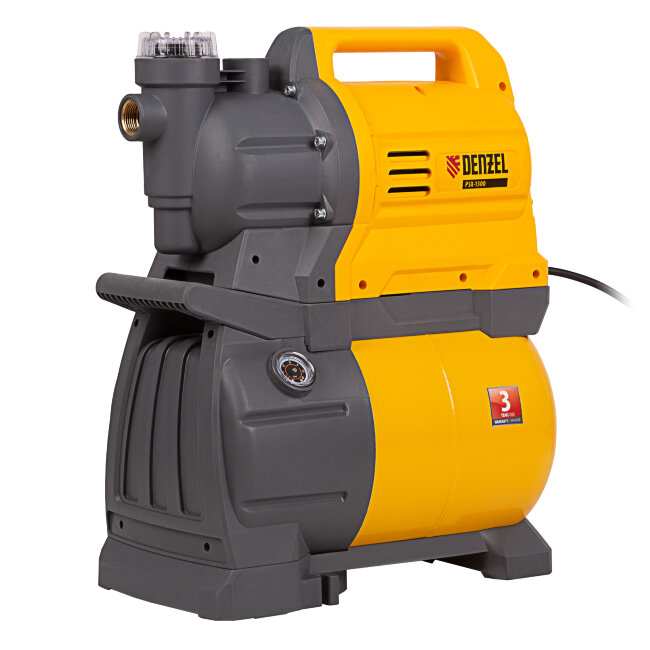 Насосная станция PSХ1300, Х-Pro, 1300 Вт, 4500 л/ч, ресивер 24 л, подъем 48 м Denzel в Челябинске