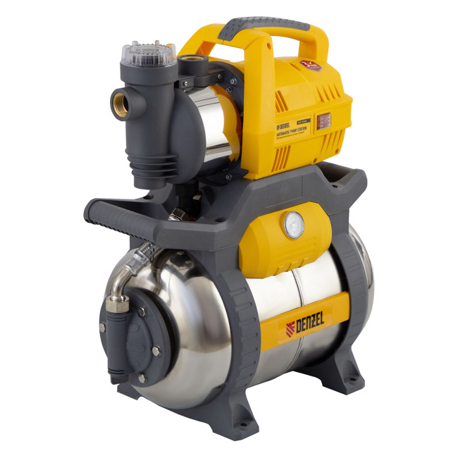 Насосная станция PSХ950X, Х-Pro, 950 Вт, 3300 л/ч, ресивер 24 л, подъем 38 м, нержавейка Denzel в Челябинске