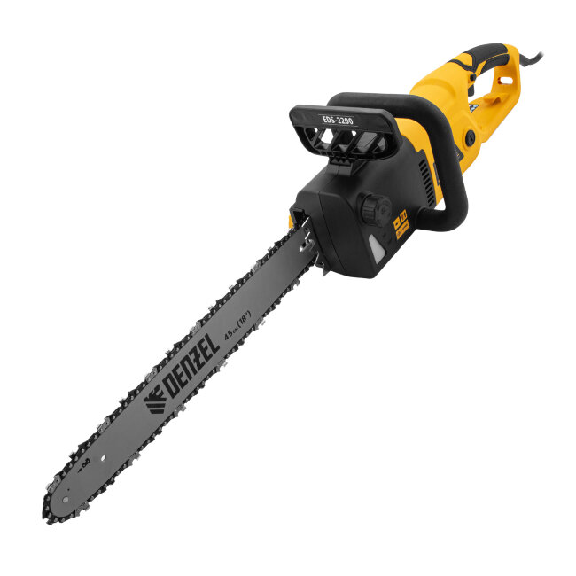 Пила цепная электрическая EDS-2200, 2.2 кВт,продольная, шина 45 см, шаг 3/8, паз 1.3 мм, 62 звена Denzel в Челябинске