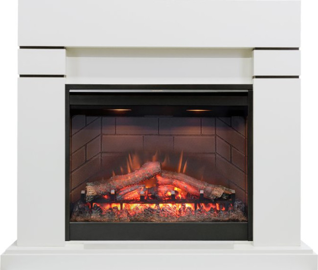 Каминокомплект Lindos - Белый (Высота 985мм) с очагом Symphony 26'' DF2608-INT в Челябинске