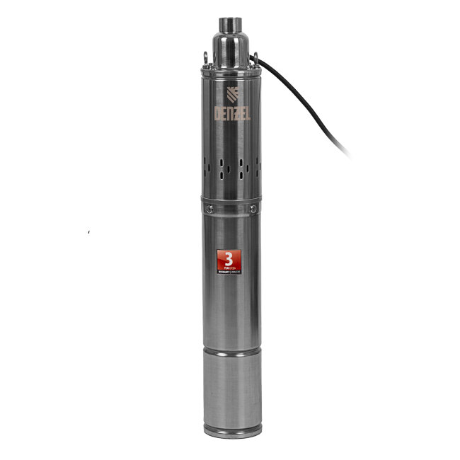 Скважинный насос DWS-4-150, винтовой, диаметр 4", 1300 Вт, 2000 л/ч, напор 150 м Denzel в Челябинске