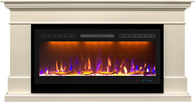 Каминокомплект California  - Слоновая кость (Высота 860) с очагом Crystal 40 RF в Челябинске