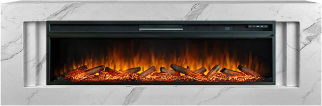 Каминокомплект Line 60 SFT White Marble - Белый мрамор с очагом Vision 60 LOG LED в Челябинске