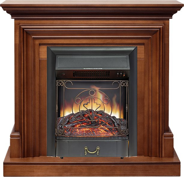 Каминокомплект Bradford - Орех с очагом Majestic FX Black в Челябинске