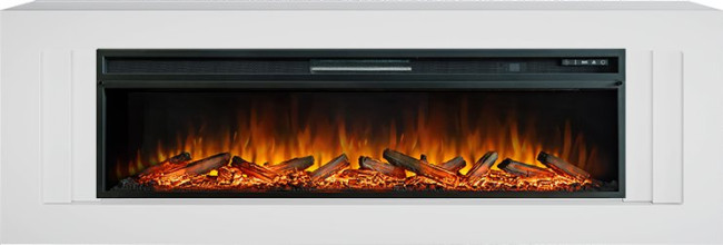 Каминокомплект Line 60 SFT - Белый с очагом Vision 60 LOG LED в Челябинске