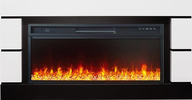 Каминокомплект Modern 42 CRM (Разборный) - Белый с черным с очагом Vision 42 LED в Челябинске